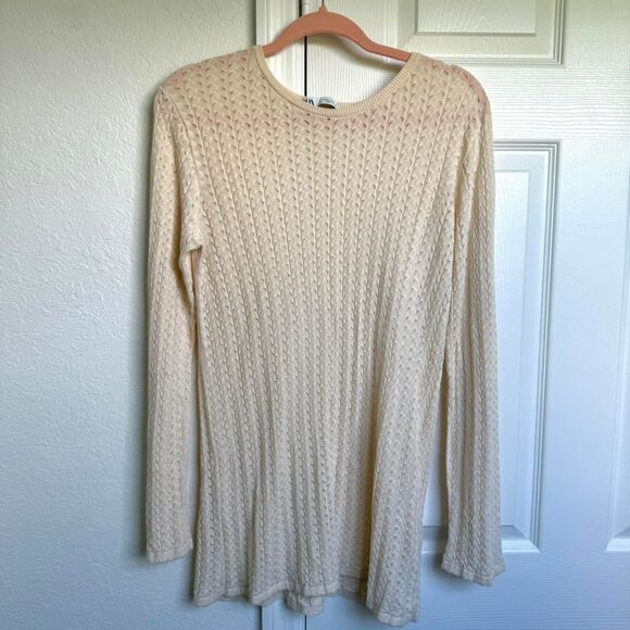ZARA Cream Cable Knit Long Sleeve Mini Dress – Size L - Picture 3 of 5